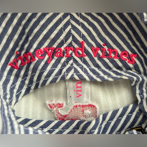 Vineyard Vines Blue & White Seersucker Hat NWOT - Picture 2 of 4